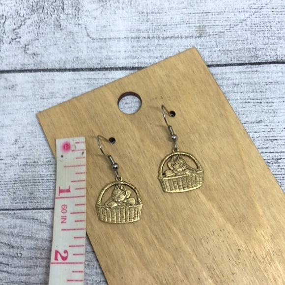 VINTAGE/RETRO kitty cat earrings - Picture 3 of 3